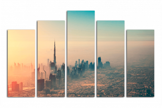 Модульная картина Дубай в тумане