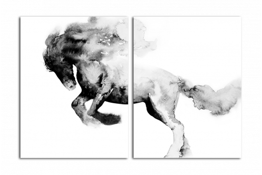 Модульная картина Лошадь акварелью